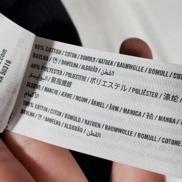 Hollister Raglan Sleeve Curved Hem Tee Black White Size Small - Picture 7 of 8